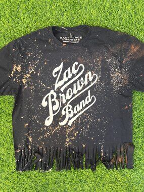 NOT PERFECT Zac Brown Bleached Fringe Tee
